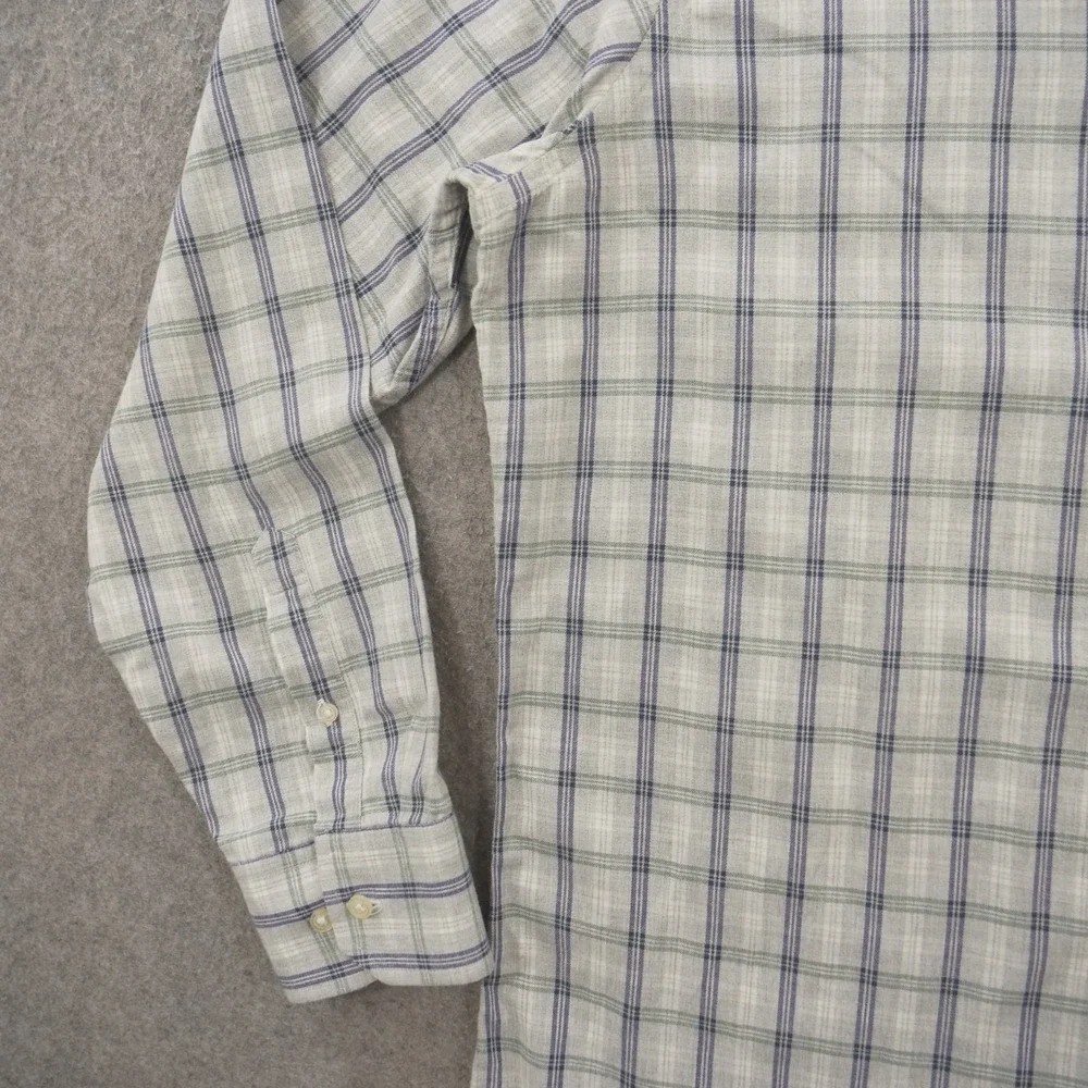 Banana Republic Shirt Mens Extra Large Gray Button Pockets Long Sleeve Twill